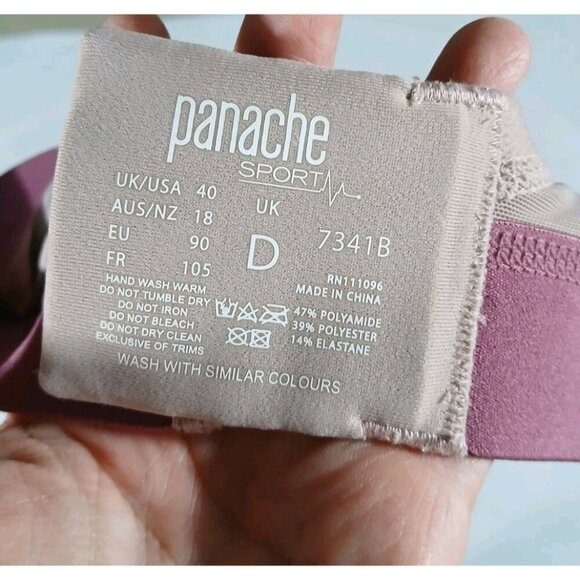 Panache 7341B Boundless Non Wired Sports Bra Size 40D Pink High Impact Racerback - Picture 8 of 8